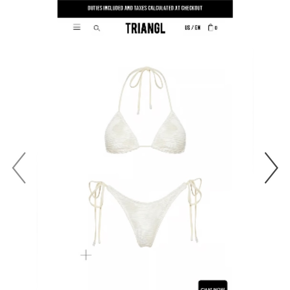 NWOT Triangl bikini size medium, white